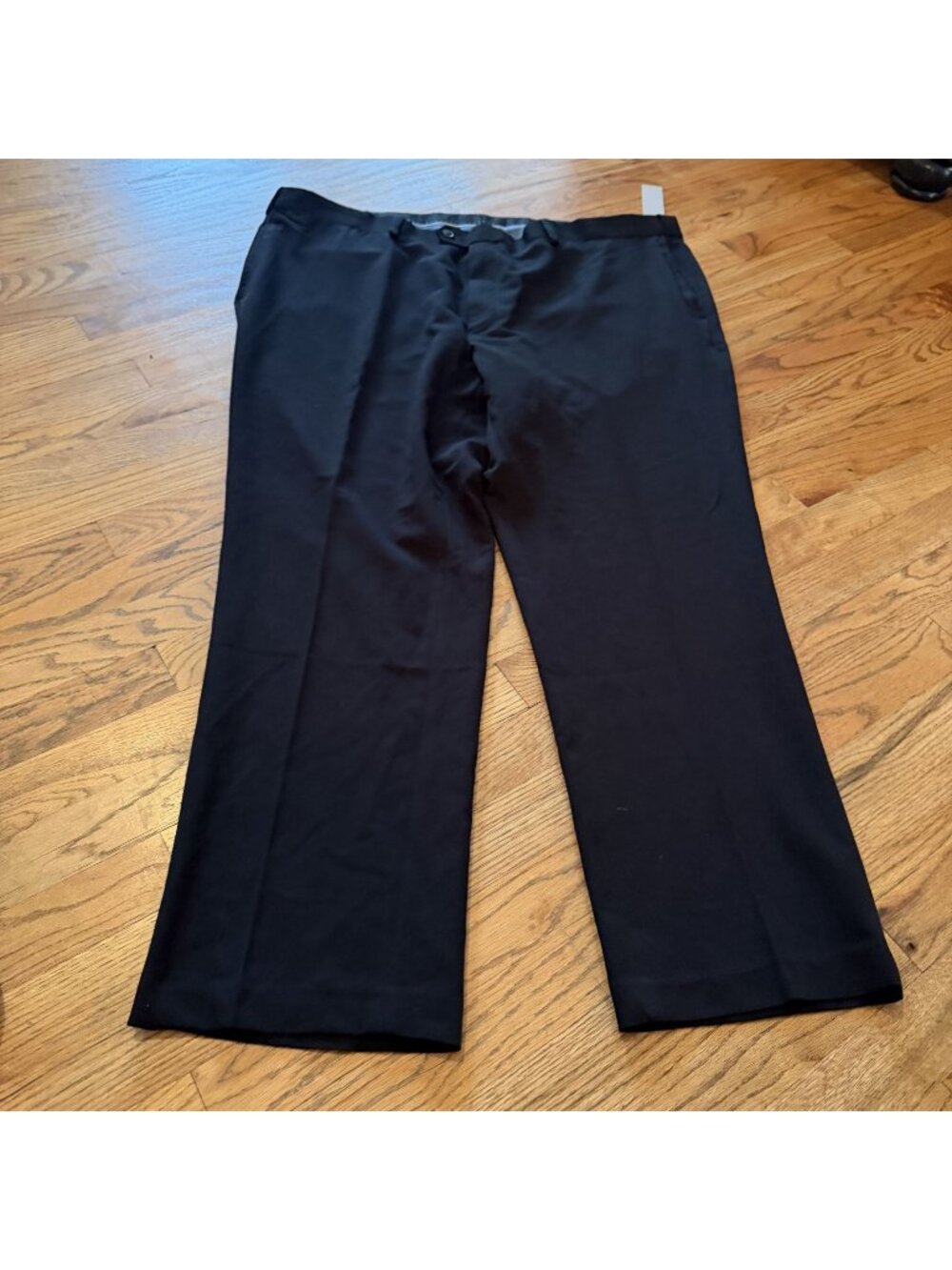 GS Perfect Fit Mens Black Dress Pants New Easy Stretch 48 x 30